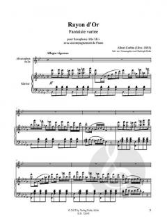 Rayon d'Or für Altsaxophon und Klavier von Albert Corbin 