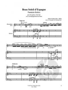 Beau Soleil d'Espagne für Altsaxophon und Klavier von Albert Corbin 
