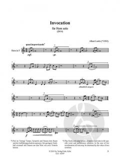 Invocation von Albert Loritz für Horn solo (2014) (Partitur)