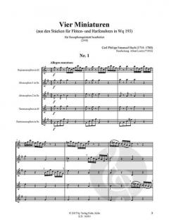Vier Miniaturen von Carl Philipp Emanuel Bach 