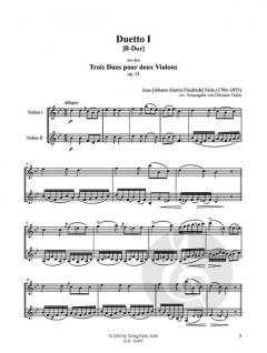 Duetto I von Johann Friedrich Nisle für zwei Violinen B-Dur op. 13/1 (aus 'Trois Duos pour deux violons') im Alle Noten Shop kaufen