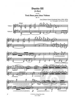 Duetto III von Johann Friedrich Nisle für zwei Violinen A-Dur op. 13/3 (aus 'Trois Duos pour deux violons') im Alle Noten Shop kaufen