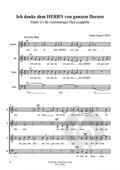Ich danke dem HERRN von ganzem Herzen für vierstimmigen gemischten Chor a cappella -Psalm 111- von Lothar Graap 