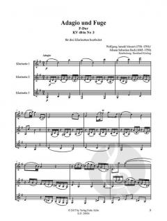 Adagio und Fuge F-Dur KV 404a Nr. 3 von Wolfgang Amadeus Mozart für drei Klarinetten (Fuge nach Johann Sebastian Bach) im Alle Noten Shop kaufen