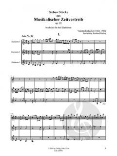 Sieben Stücke aus 'Musikalischer Zeitvertreib' von Johann Valentin Rathgeber 