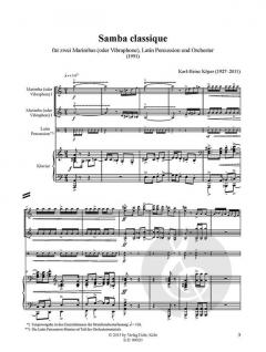 Samba classique von Karl-Heinz Köper für zwei Marimbas (oder Vibraphone), Latin Percussion und Orchester (1991) im Alle Noten Shop kaufen