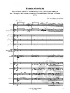 Samba classique von Karl-Heinz Köper für zwei Flöten (2. auch Klarinette), Latin Percussion und kleines Orchester (1991) im Alle Noten Shop kaufen (Partitur)