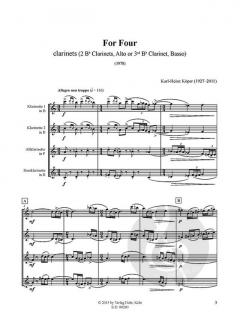 for four clarinets von Karl-Heinz Köper 