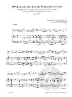 Sonate d-moll op.40,1 für Fagott (Cello) und bc (Joseph Bodin de Boismortier) 