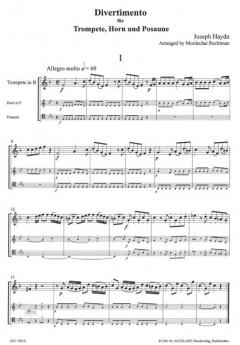 Divertimento für Brass Trio von Joseph Haydn 