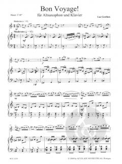 Bon Voyage! für Altsaxophon und Klavier von Luc Grethen 
