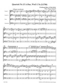 Quartett Nr. 13 WoO 1 Nr. 2 A-Dur von Ferdinand Ries 