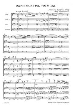 Quartett Nr. 17 WoO 34 E-Dur von Ferdinand Ries 