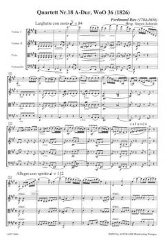 Quartett Nr. 18 WoO 36 A-Dur von Ferdinand Ries 