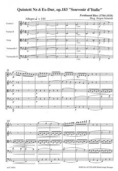 Quintett Nr. 6 Es-Dur op. 184 'Souvenir d'Italie' von Ferdinand Ries 