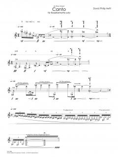 Canto, für Bassklarinette solo von David Philip Hefti 