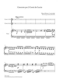 Konzert für 2 Hörner von Wenzel Wratny für 2 Hörner und Klavier