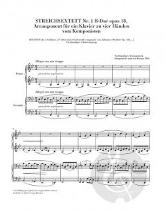 Streichsextette - Arrangements für ein Klavier zu 4 Händen von Johannes Brahms im Alle Noten Shop kaufen