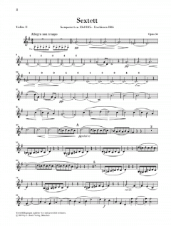 Streichsextett Nr. 2 G-dur op. 36 von Johannes Brahms im Alle Noten Shop kaufen (Stimmensatz)