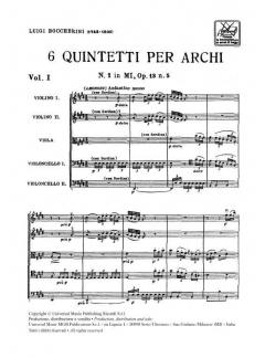 6 Quintets for Strings Vol. 1 von Luigi Boccherini 