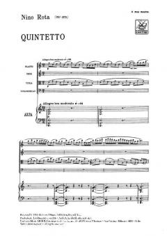 Quintetto Score Flute Oboe Viola Violoncello Harp (Nino Rota) 