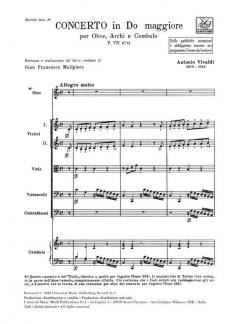 Concerto C Major Oboe Strings Continuo RV450 Score Fvii#11 T283 (Antonio Vivaldi) 