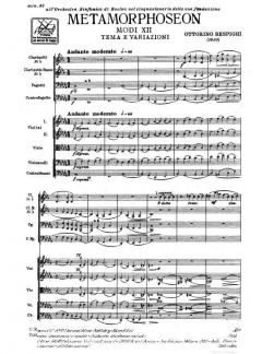 Metamorphoseon No.12 Tema E Variazioni Score von Ottorino Respighi 