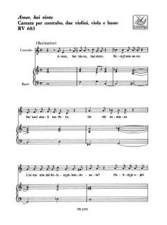Amor Hai Vinto Cantata RV683 Cantata Score Critical Edition (Francesco Degrada) 
