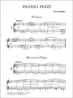 Piccoli pezzi per pianoforte von B. Bettinelli 
