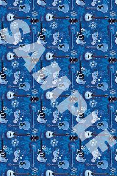 Hal Leonard Wrapping Paper - Blue Guitars & Snowflakes Theme im Alle Noten Shop kaufen