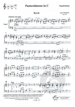 Pastoralmesse C-Dur op. 110 von Ignaz Reimann 