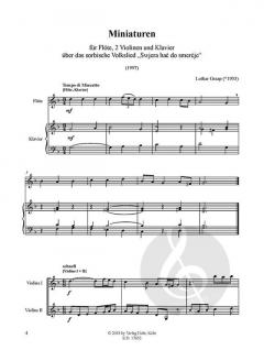 Miniaturen über das sorbische Volkslied 'Swjera hac do smercje' von Lothar Graap 