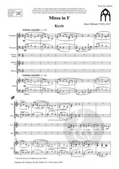 Missa in F - Bläserfassung von Klaus Wallrath 