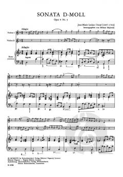 Triosonate in d-Moll op. 4 Nr. 3 von Jean-Marie LeClair für 2 Violinen und Basso Continuo im Alle Noten Shop kaufen