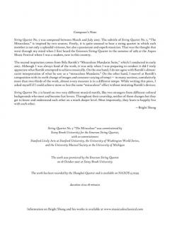 String Quartet No. 5 The Miraculous von Bright Sheng 