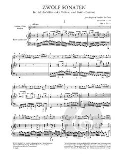 12 Sonaten op. 4 Heft 1 (Jean Baptiste Loeillet 'de Gant) 
