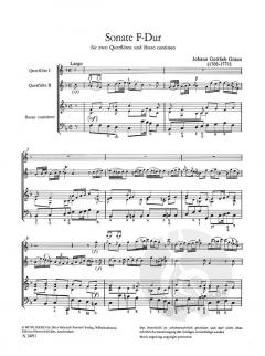 Sonate F-Dur von Johann Gottlieb Graun für 2 Querflöten und Basso continuo (Erstausgabe) im Alle Noten Shop kaufen