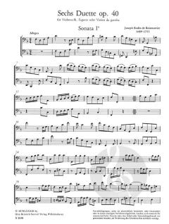 6 Duette von Joseph Bodin de Boismortier für Bassinstrumente (Violoncelli/Fagotti/Viole da gamba) op. 40 im Alle Noten Shop kaufen