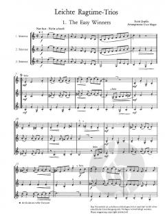 Leichte Ragtime-Trios von Scott Joplin 