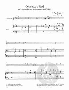 Concerto c-Moll von Georg Philipp Telemann für Trompete und Orgel (Klavier) im Alle Noten Shop kaufen
