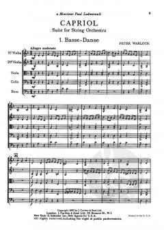 Capriol Suite for String Orchestra von Peter Warlock 