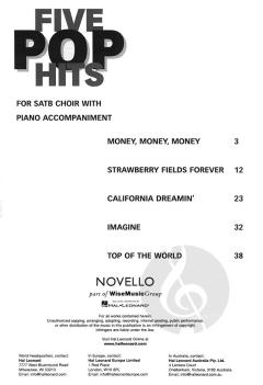 The Novello Youth Chorals: Five Pop Hits 