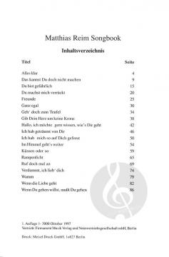 Matthias Reim Songbook 