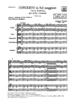 Concerto G Major Strings Continuo Alla Rustica RV151 (Gian Francesco Malipiero) 