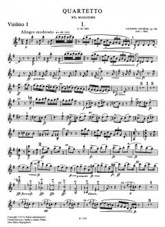Streichquartett G-Dur op. 106 von Antonín Dvorák im Alle Noten Shop kaufen