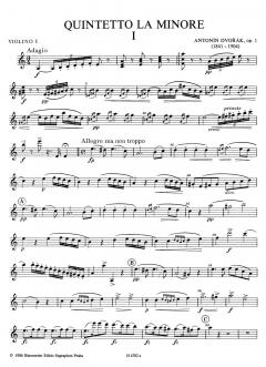 Streichquintett a-moll op. 1, B 7 Urtext von Antonín Dvorák im Alle Noten Shop kaufen