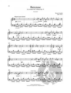 Berceuse (Le sommeil de l'enfant), Op. 35 von Teresa Carreno 