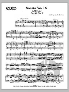 Sonata No. 16 In G Major, Op. 31, No. 1 von Ludwig van Beethoven 