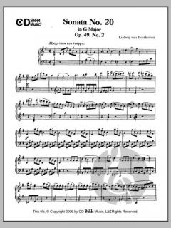 Sonata No. 20 In G Major, Op. 49, No. 2 von Ludwig van Beethoven 