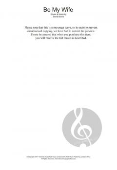 Be My Wife von David Bowie 